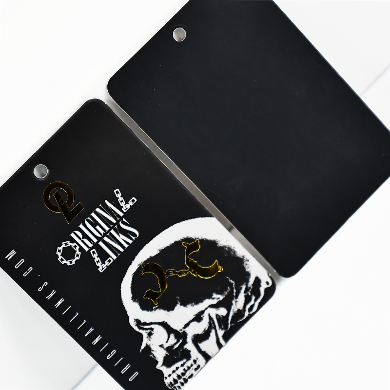 Black long gold stamping plus monochrome printing tag 2.23