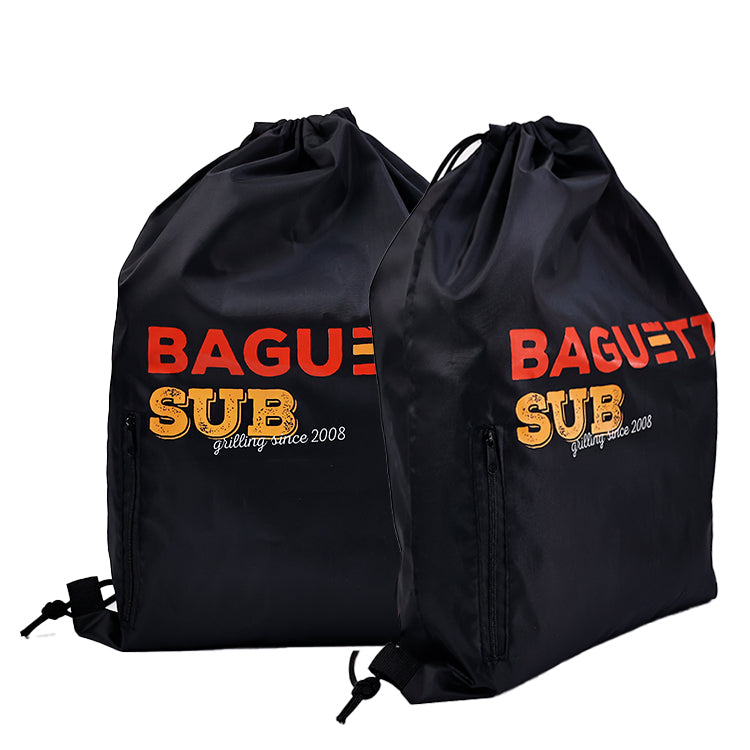 Black Backpack Drawstring Bag 11.8
