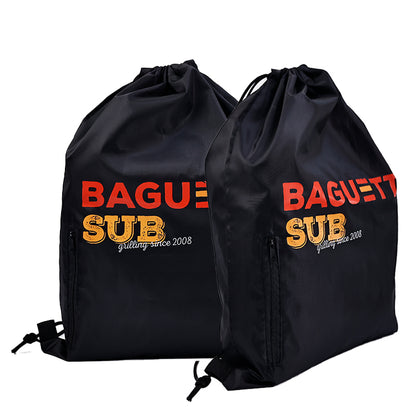 Black Backpack Drawstring Bag 11.8