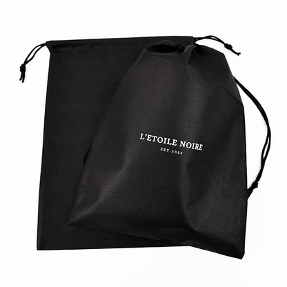Black non-woven drawstring bag 7.18