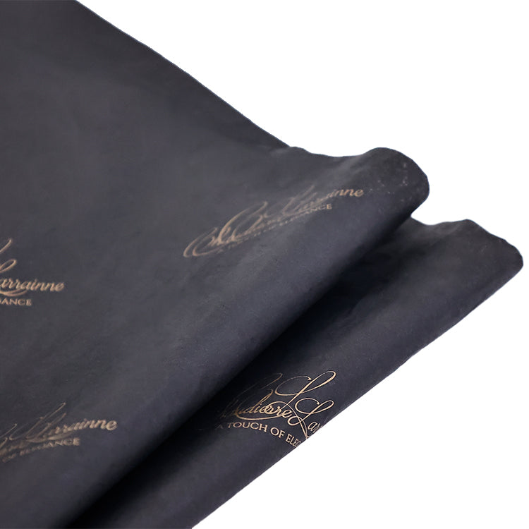 Black wrapping paper pattern with gold stamping
