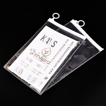 White transparent PVC ring zipper bag