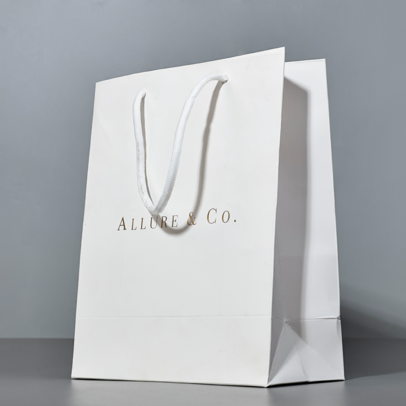 White pattern hot stamping paper bag