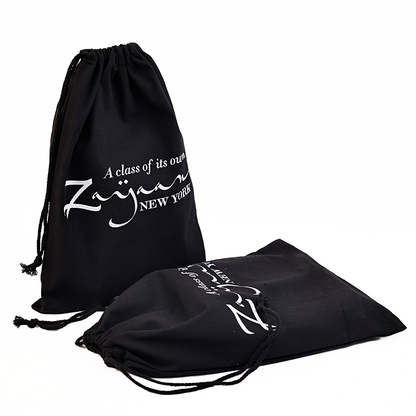 Black cotton drawstring bag 7.17