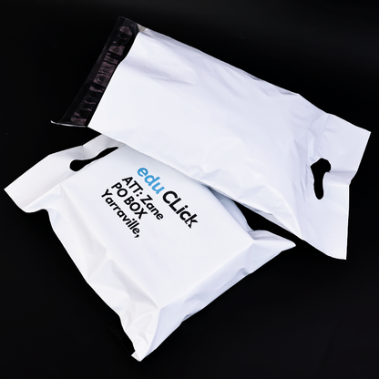 White long four-finger handle design self-adhesive courier bag