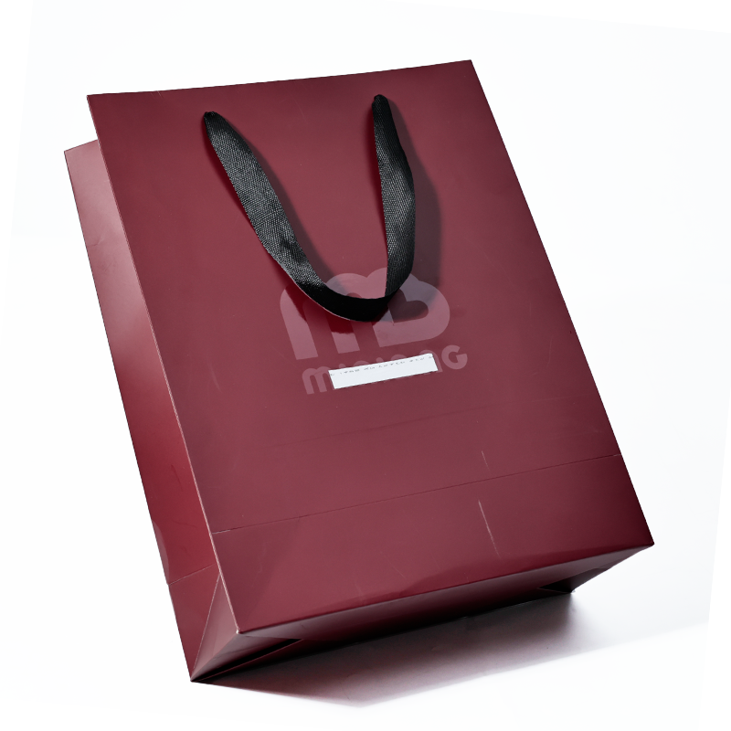 Pattern UV printed white card printed red tote bag
