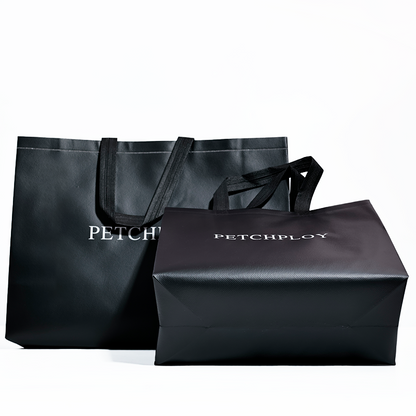 Black glossy multi-size non-woven tote bag 12.4