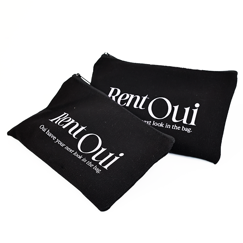 Black Long Cotton Zipper Bag