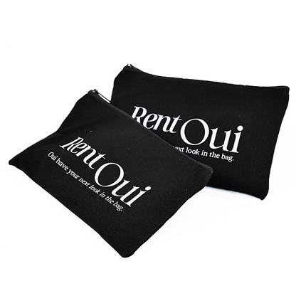 Black Long Cotton Zipper Bag