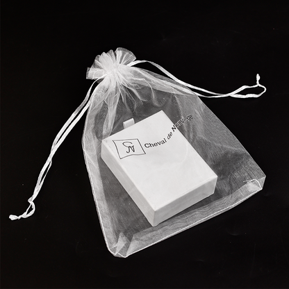 White transparent mesh drawstring bag 7.23