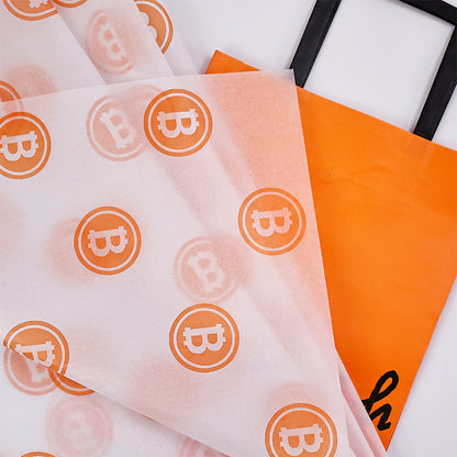 White wrapping paper pattern orange print