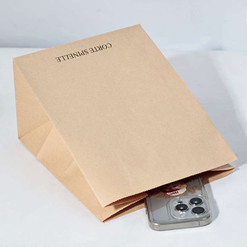 Flat Kraft Paper Food Packaging Bag