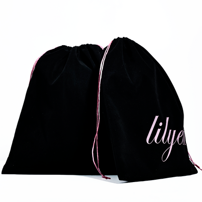 Black flannel drawstring bag 1.15