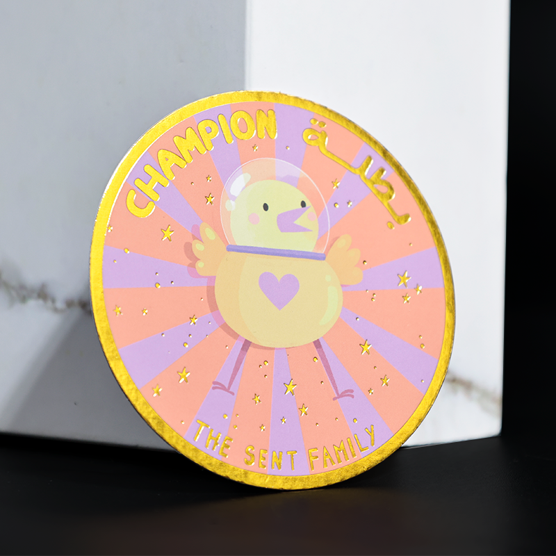 Round full-page printing gold stamping card 1.9