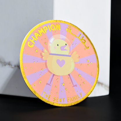 Round full-page printing gold stamping card 1.9