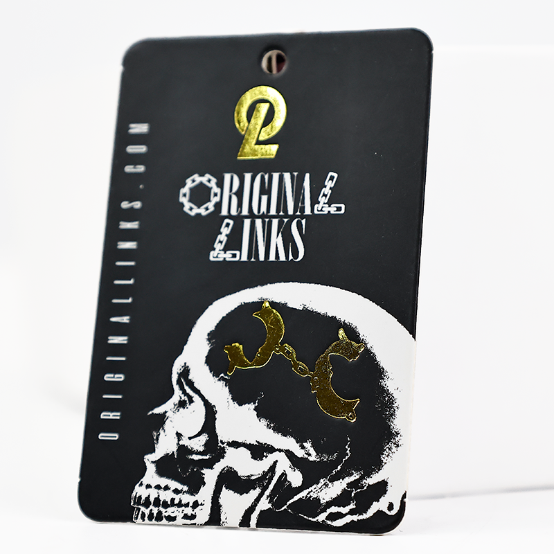 Black long gold stamping plus monochrome printing tag 2.23