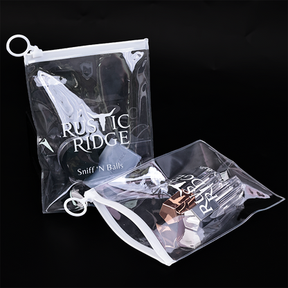 Long transparent PVC zipper bag with ring