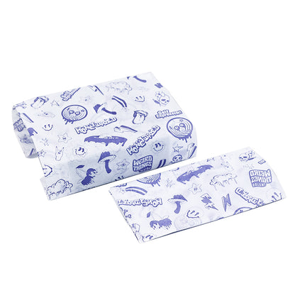 White Shirley Paper Small Size Various Patterns Printed Blue Wrapping Paper