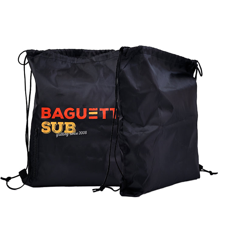 Black Backpack Drawstring Bag 11.8