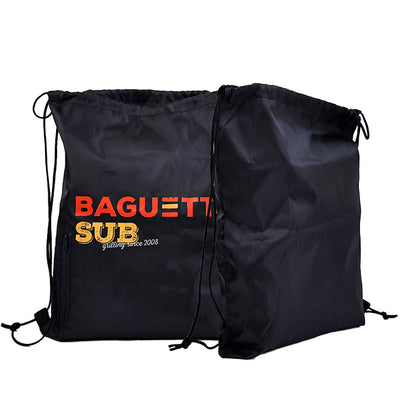 Black Backpack Drawstring Bag 11.8