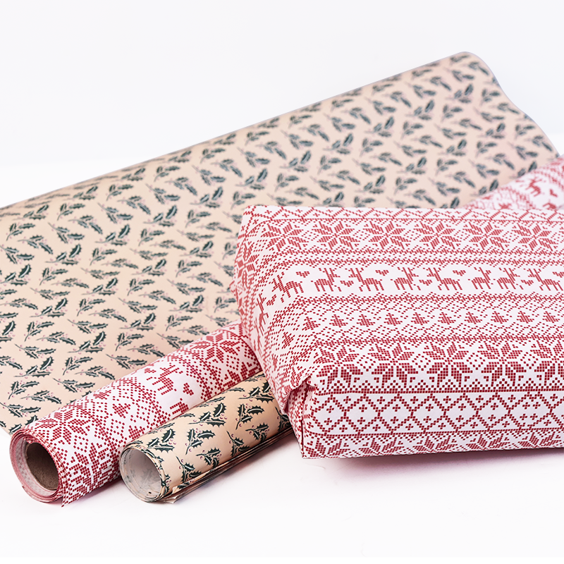 Multi-color full-page pattern Christmas wrapping paper