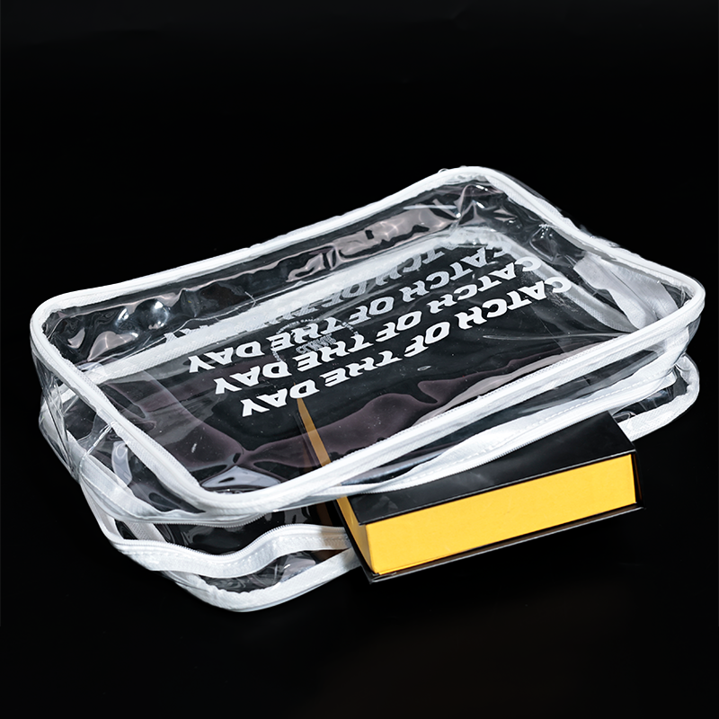 White transparent PVC zipper bag