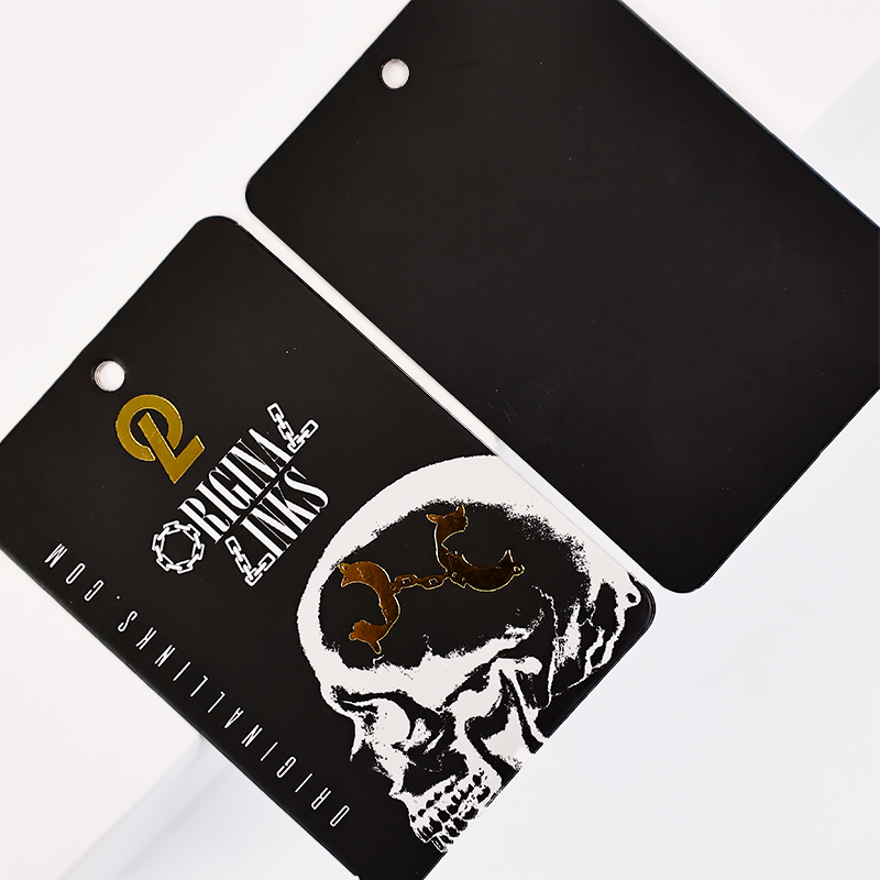 Black long gold stamping plus monochrome printing tag 2.23
