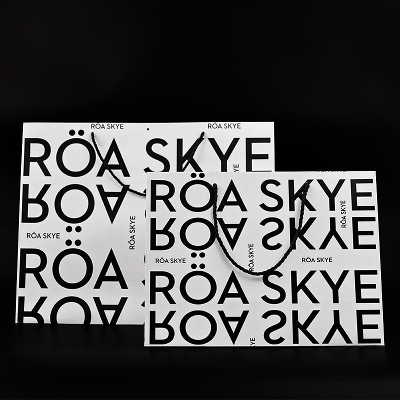 White multi-size pattern full-print paper bag gift box set