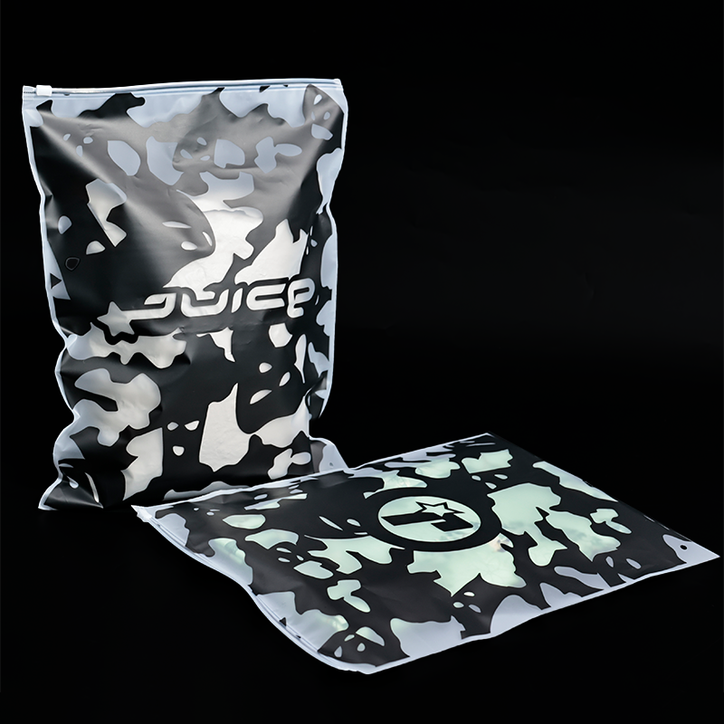 All-over print frosted zipper bag