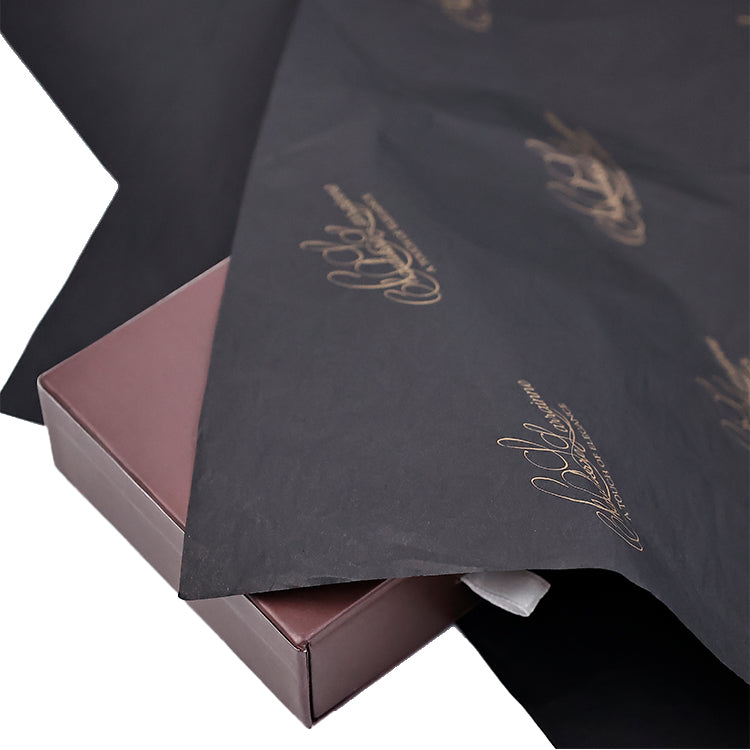 Black wrapping paper pattern with gold stamping