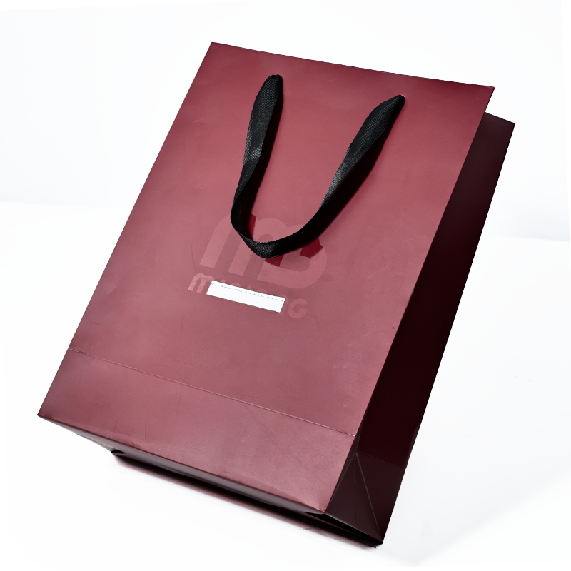 Pattern UV printed white card printed red tote bag
