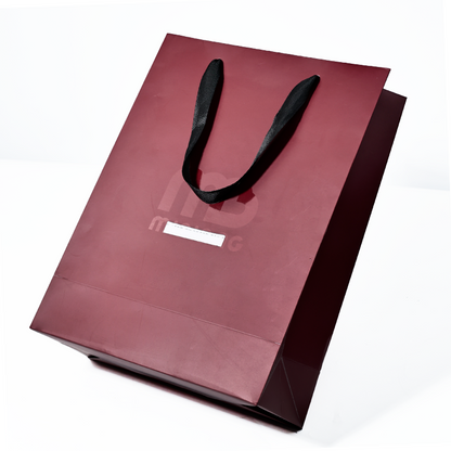 Pattern UV printed white card printed red tote bag