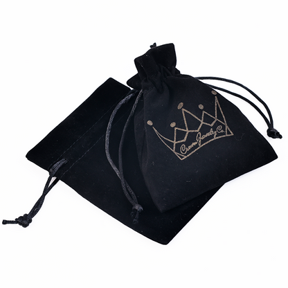 Black small size pattern gold foil velvet drawstring bag 8.19