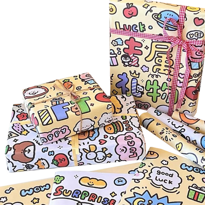 Full cartoon pattern gift wrapping paper
