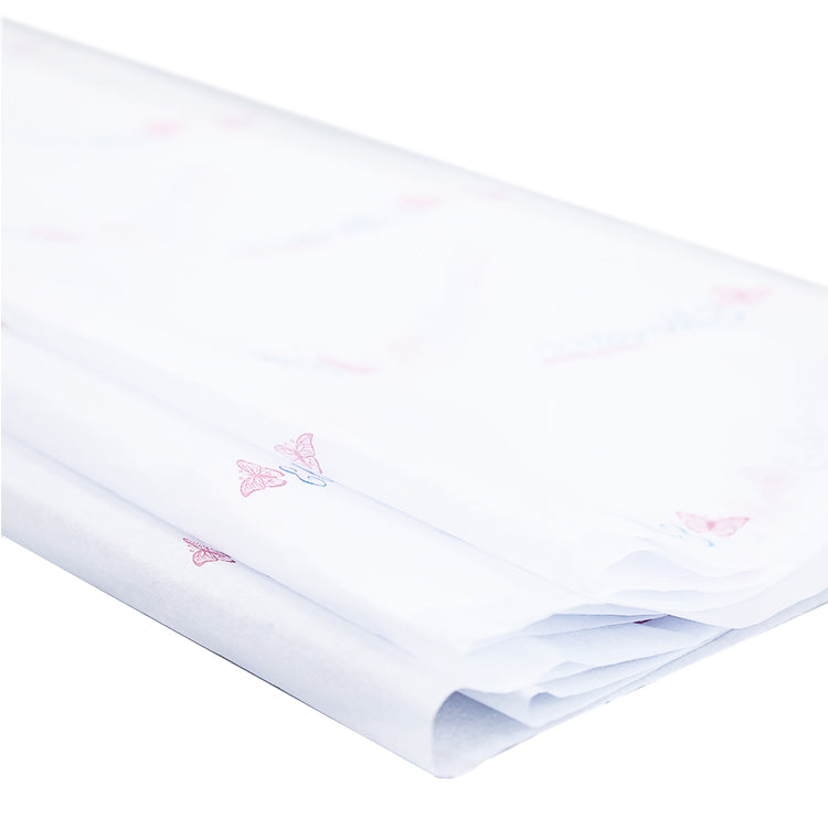 White Shirley Paper Printed Blue and Pink Pattern Wrapping Paper