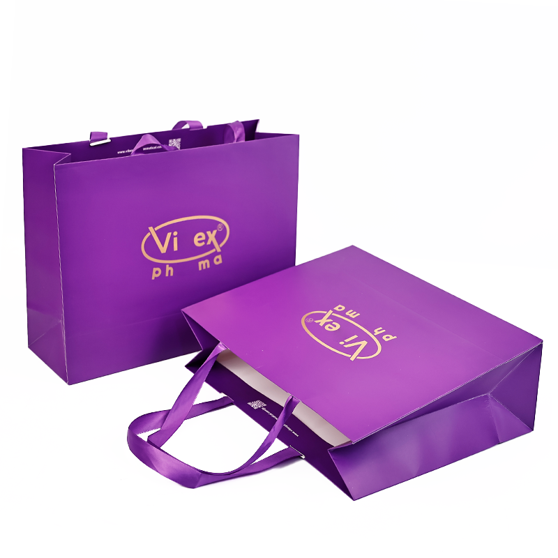 Vibex purple hot stamping paper bag