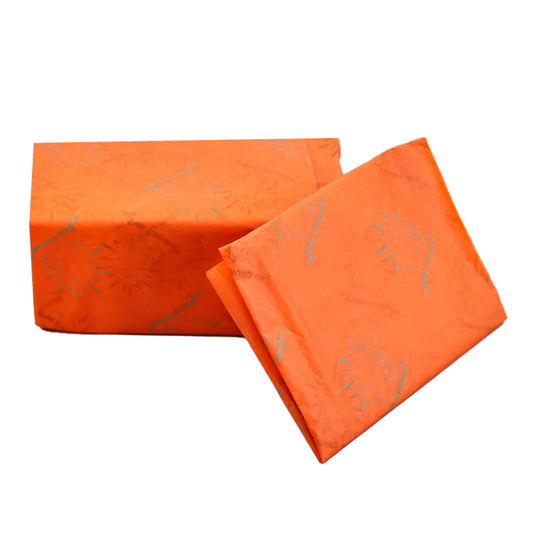 Orange Shirley Paper Pattern Gold Printed Wrapping Paper