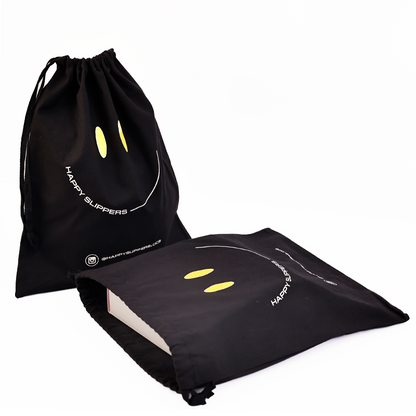 Black canvas drawstring bag 7.8