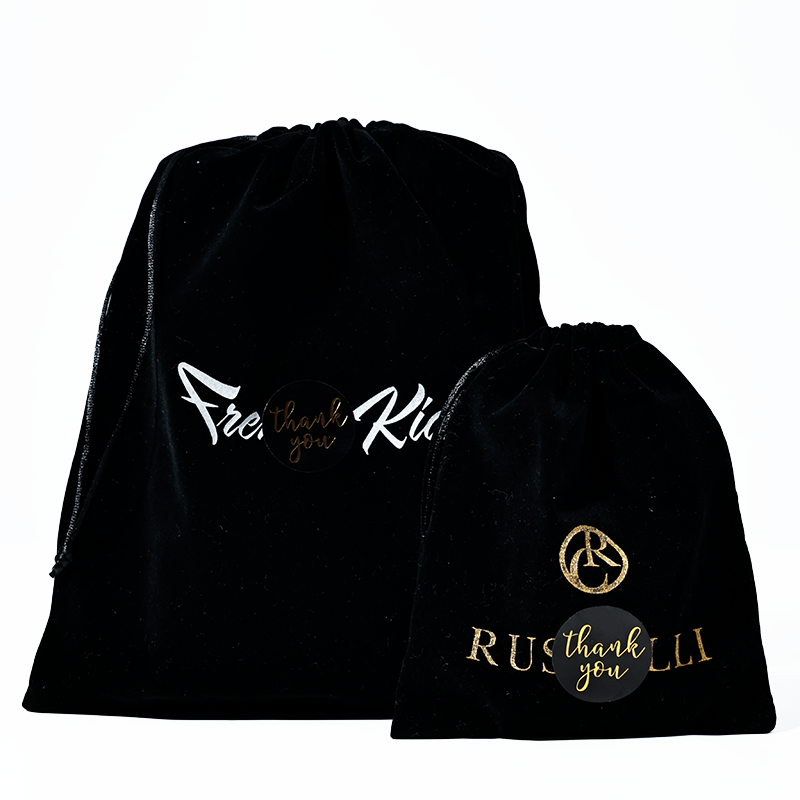Black Multi-Size Fleece Drawstring Bag 3.25
