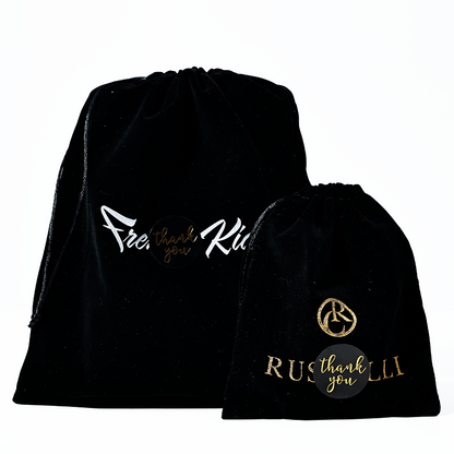Black Multi-Size Fleece Drawstring Bag 3.25