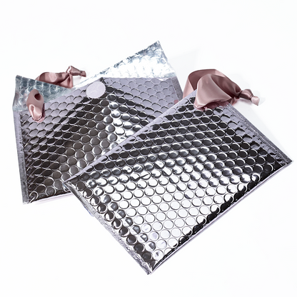 Silver aluminum film hand rope bubble courier bag 3.25