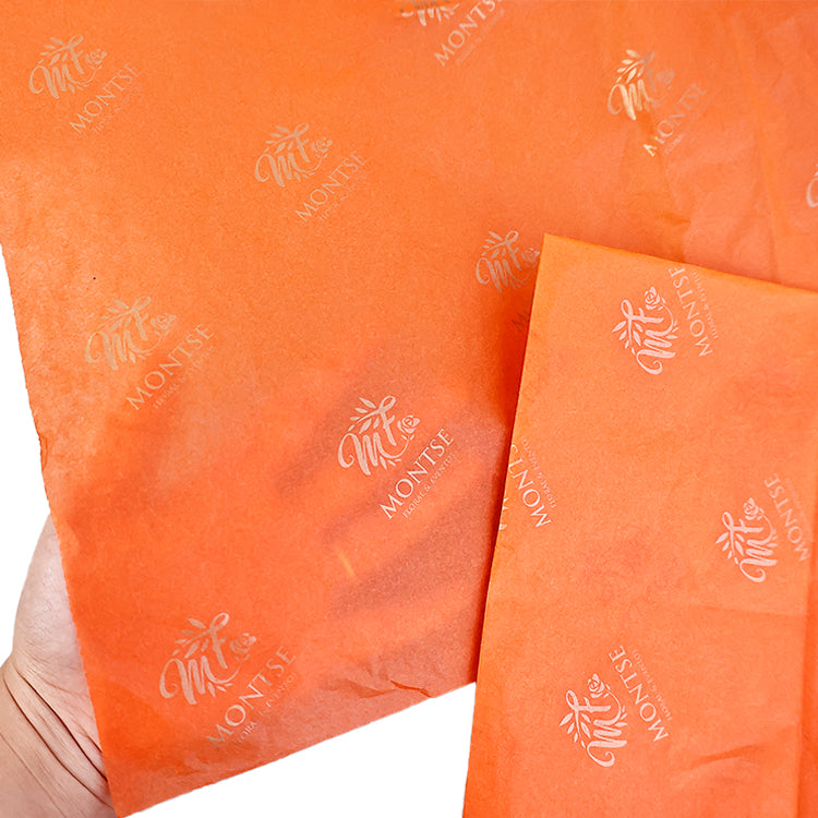 Orange Shirley Paper Printed Gold English Wrapping Paper