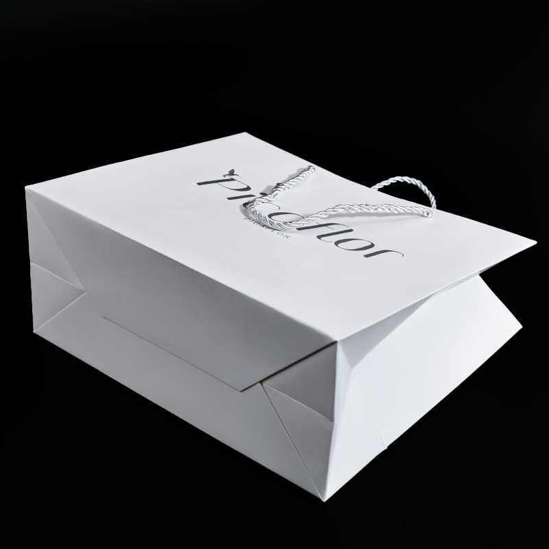 White pattern hot stamping silver card tote bag
