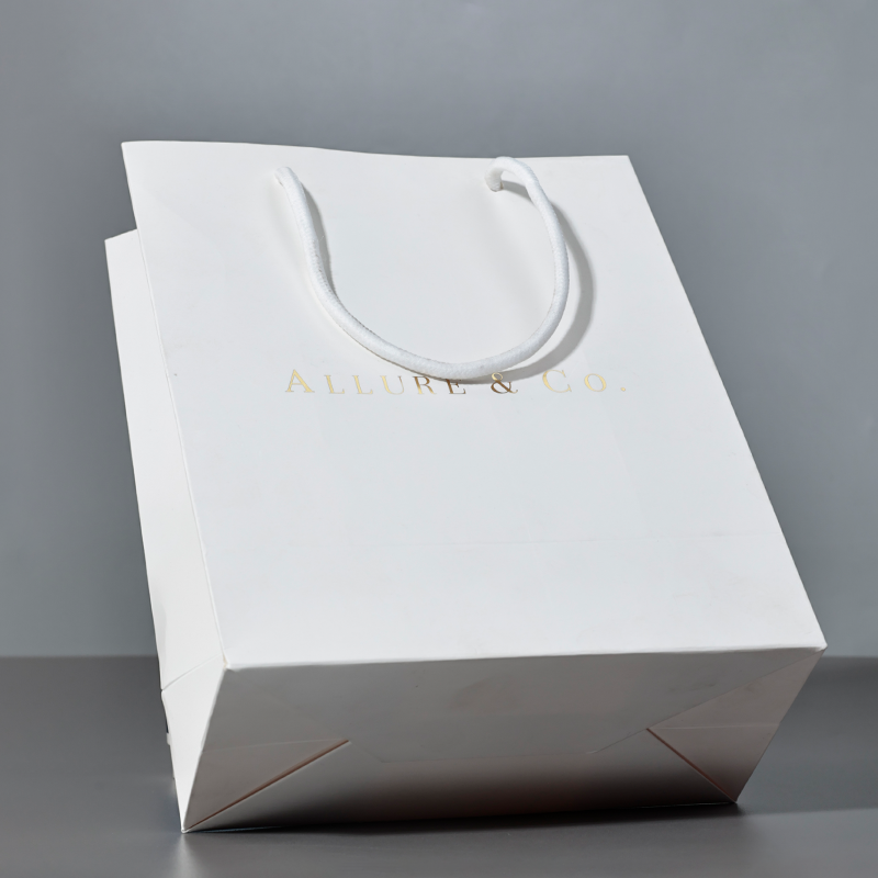 White pattern hot stamping paper bag