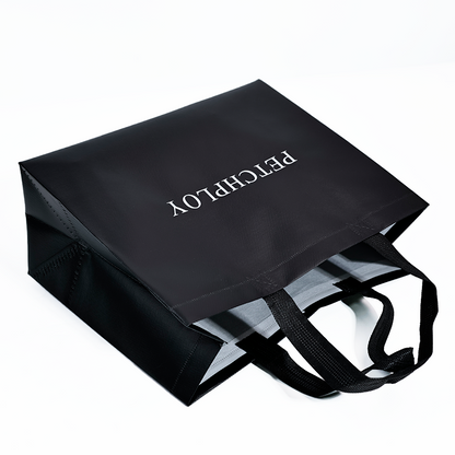 Black glossy multi-size non-woven tote bag 12.4