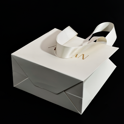 Off-white pattern gold-stamped string handbag