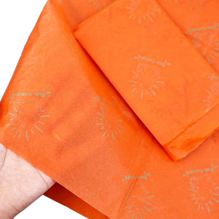 Orange Shirley Paper Pattern Gold Printed Wrapping Paper