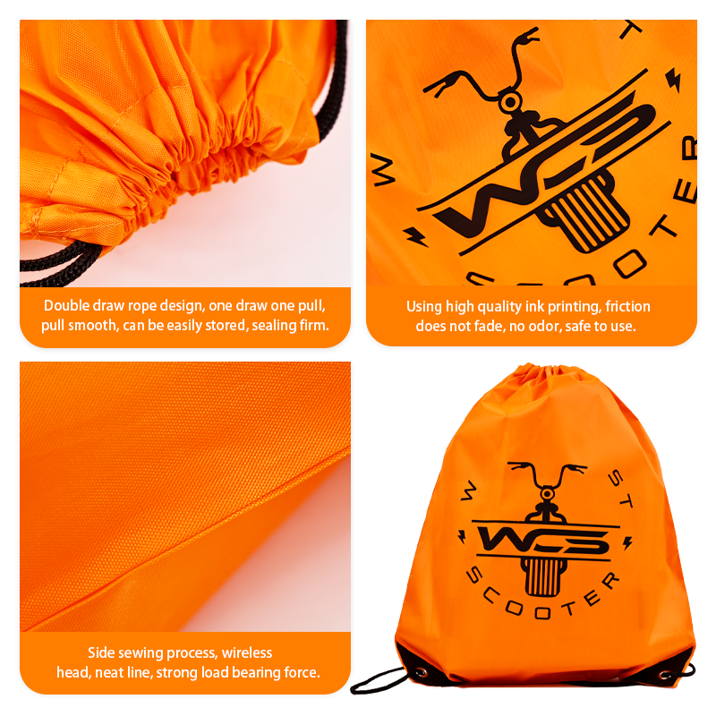 Orange Backpack Drawstring Pocket 7.13