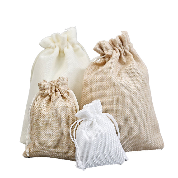 Beige Linen Drawstring Bag 10.23