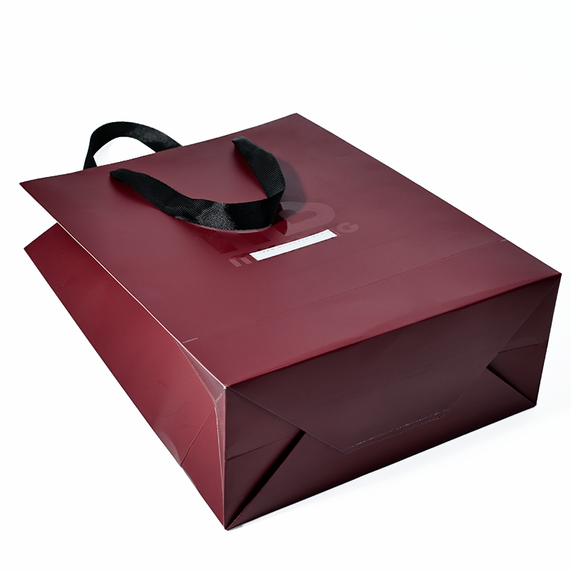 Pattern UV printed white card printed red tote bag